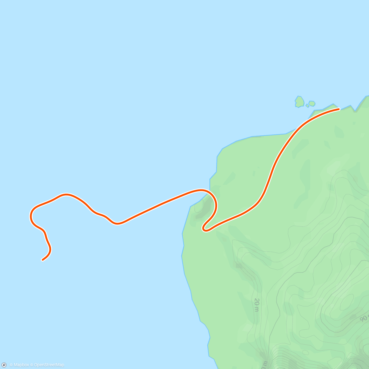 Map of the activity, Zwift - Beach Island Loop in Watopia