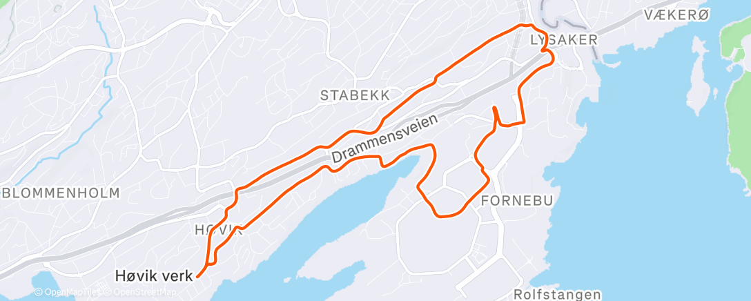 Map of the activity, Evening Run