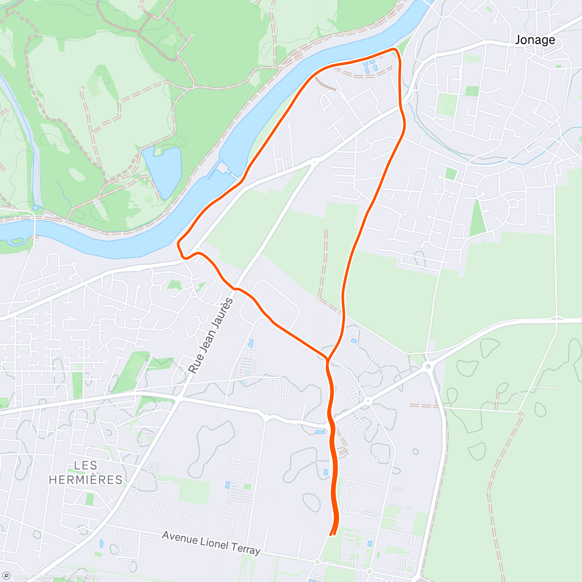 Map of the activity, Run avec ma speedy