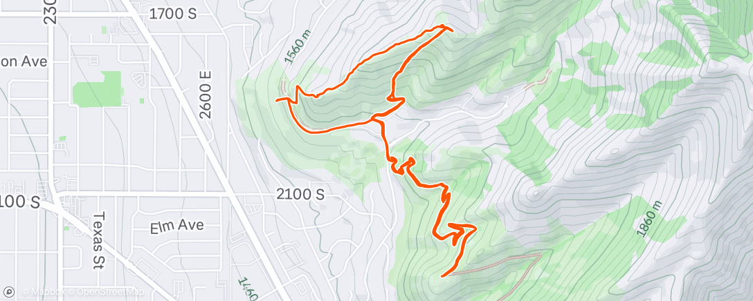 Map of the activity, Afternoon Trail Run