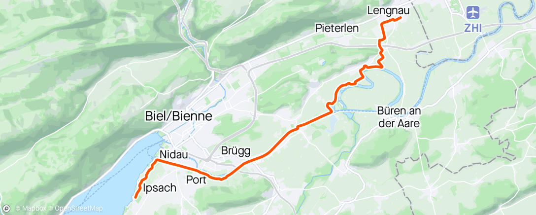 Map of the activity, Mountainbike-Training Suz Lattrigen  Lengnau