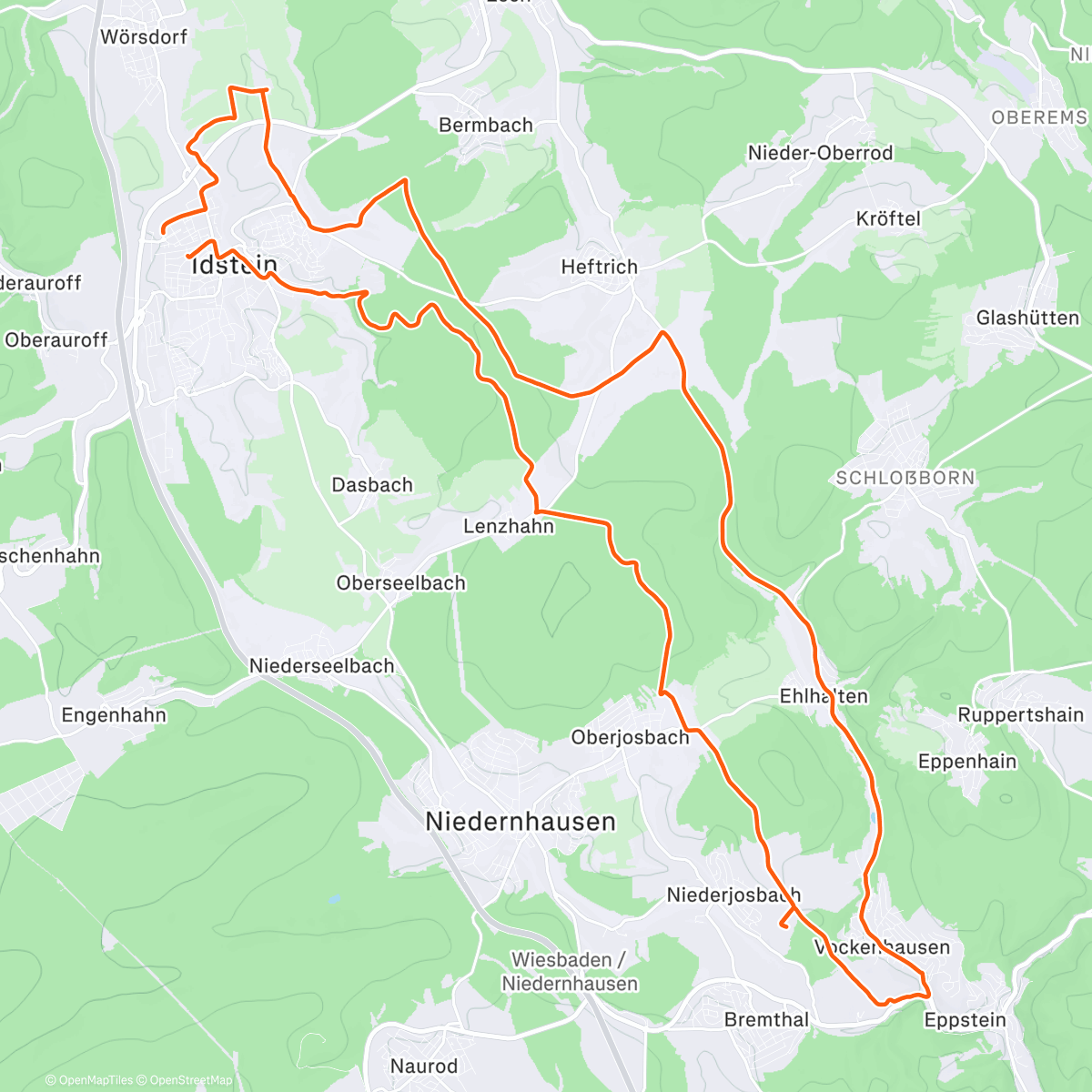 Map of the activity, Taunustaler Xmas Höhenmeter Battle