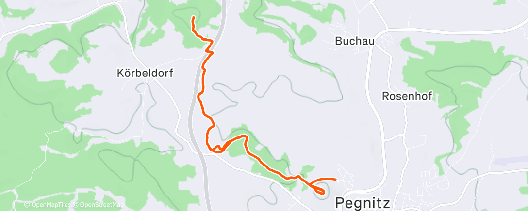 Map of the activity, Lauf am Nachmittag
