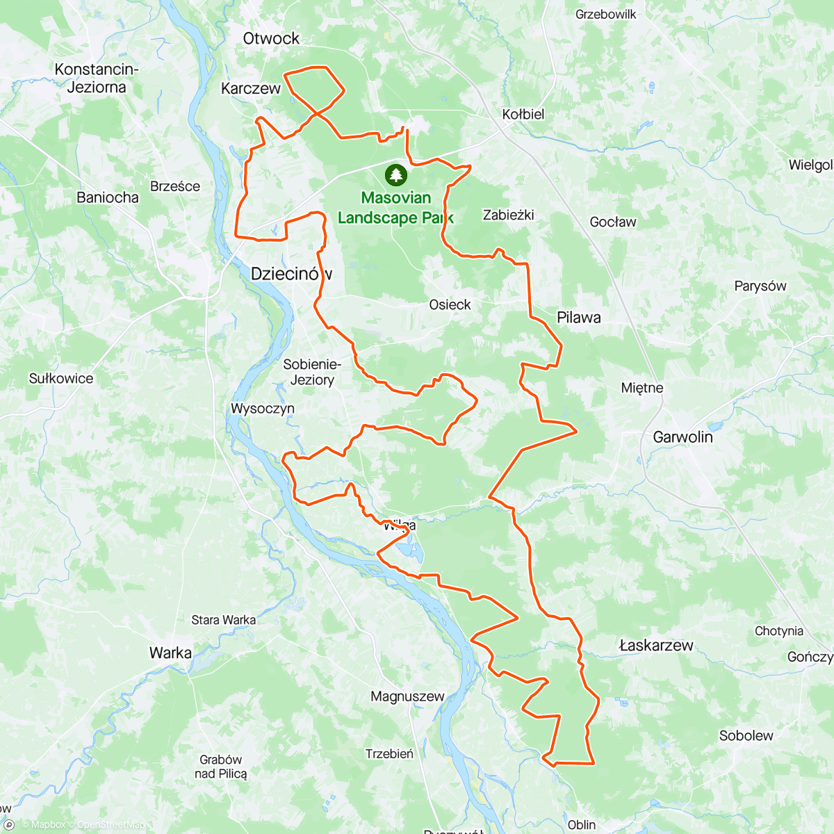 Map of the activity, Szuter Master Mazowsze, trasa długa, miejsce 23