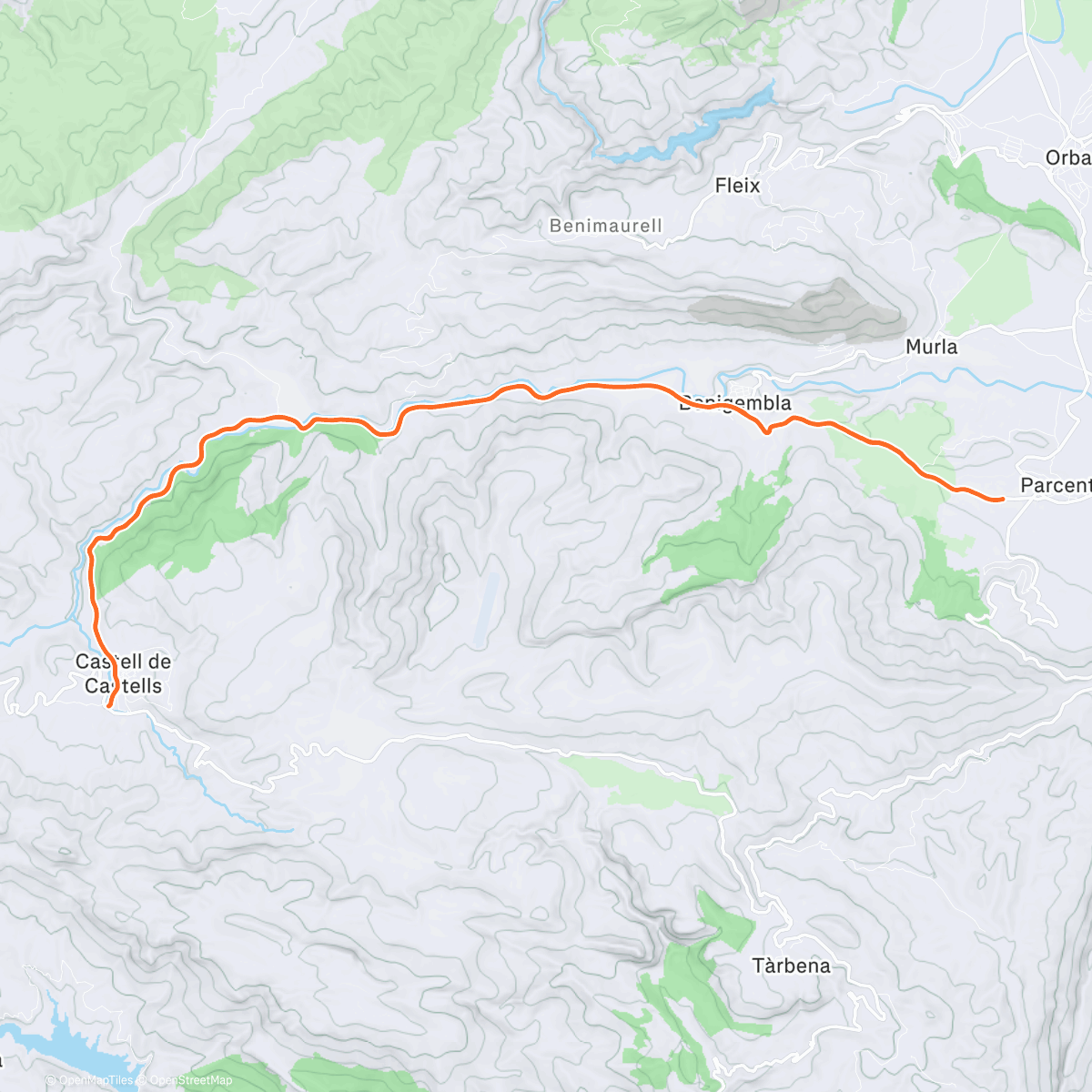 Map of the activity, ROUVY - Castell de Castells | Spain