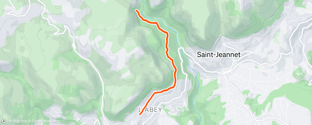 Map of the activity, Afternoon Run