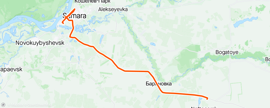Map of the activity, Самара - нефтегорск
