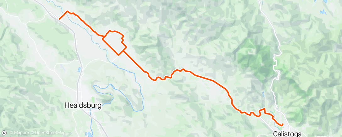 Mapa da atividade, Solo roll to Geyserville.