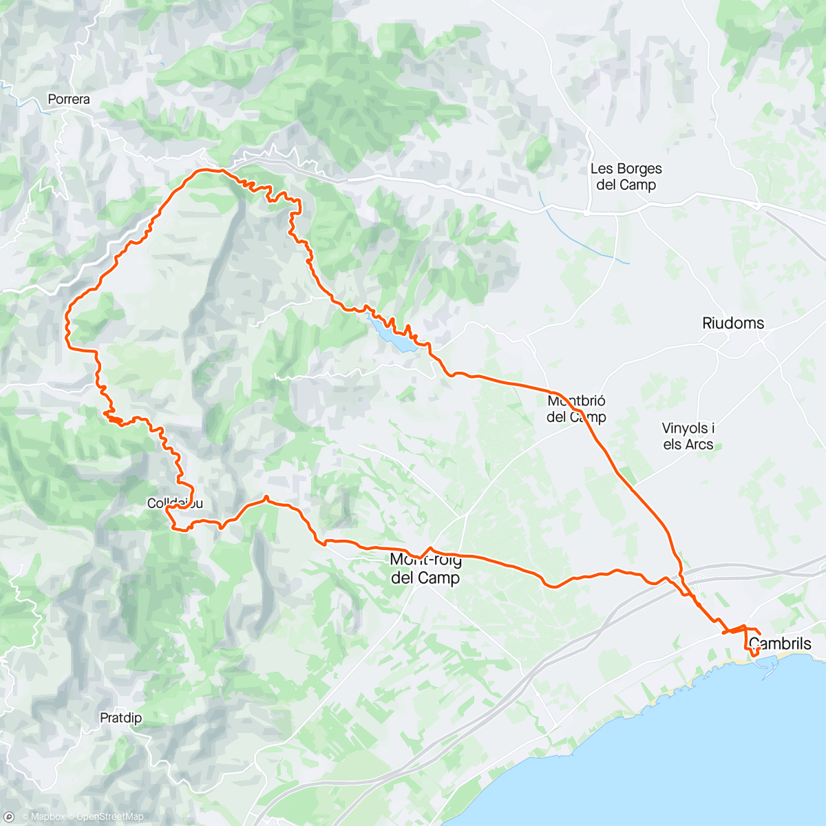Map of the activity, Colldejou, Teixeta