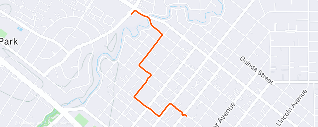 Map of the activity, Evening Run