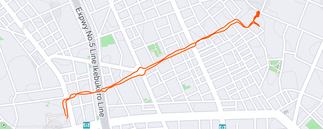 Map of the activity, 夕方のランニング