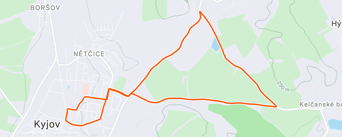 Map of the activity, Štěpánský běh Kyjov s Haňulkou 🍀🏃‍♂️