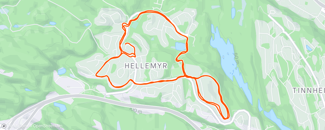 Map of the activity, To runder rundt Hellemyr med bror😍