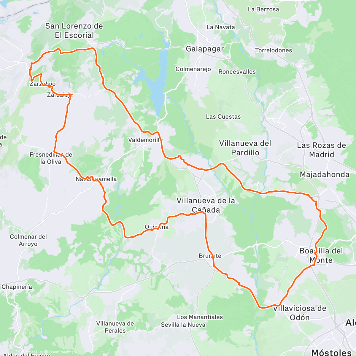 Map of the activity, Bicicleta a la hora del almuerzo