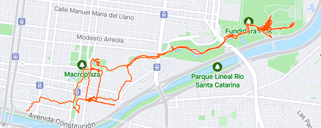 Map of the activity, Monterrey walk 🇲🇽🌮🇲🇽