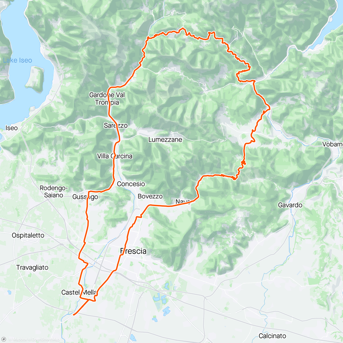 Map of the activity, Coste-Nozza-Forcella