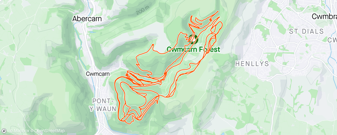 Map of the activity, Wet💦💦 muddy  cwmcarn keeping the wheels turning 👊