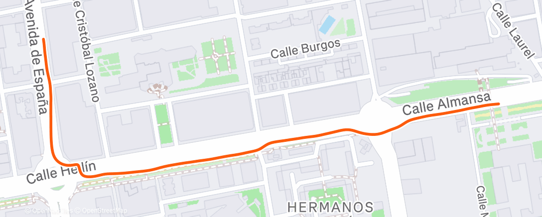Map of the activity, Carrera de noche