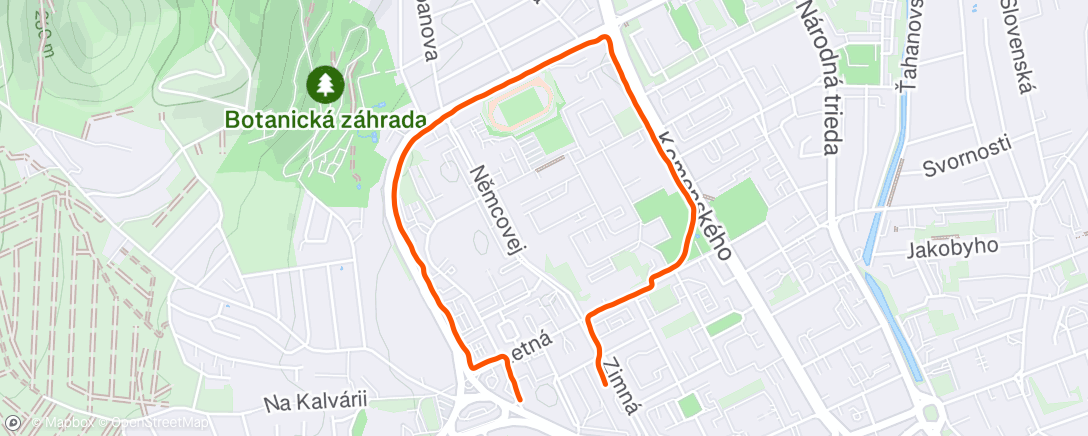 Map of the activity, Lunch Run