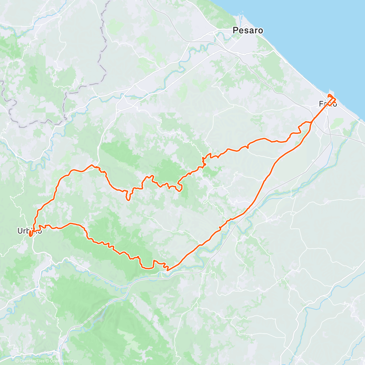 Mappa dell'attività Monte Giove > Beato Sante > Urbino e Cesane