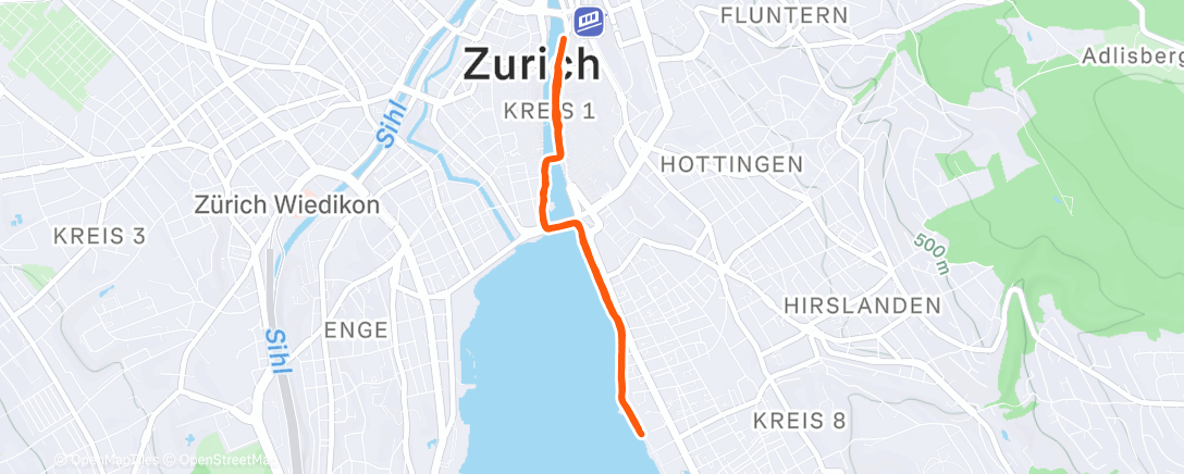 Map of the activity, Lauf am Nachmittag