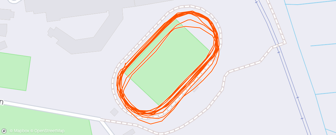 Map of the activity, Track - 2 x (1km, 3x300m) 100m walk