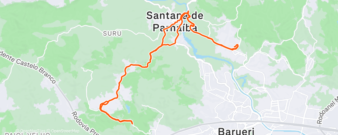 Map of the activity, Pedalada matinal