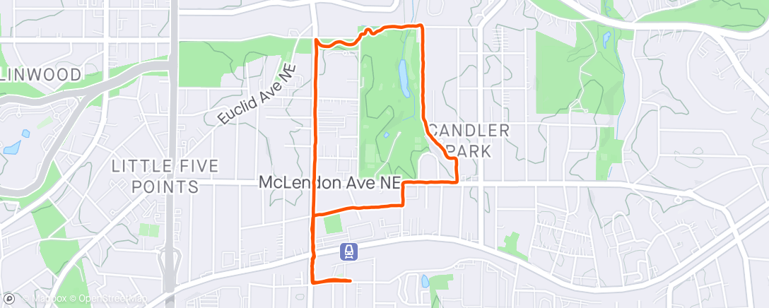 Map of the activity, Friday Afternoon Run