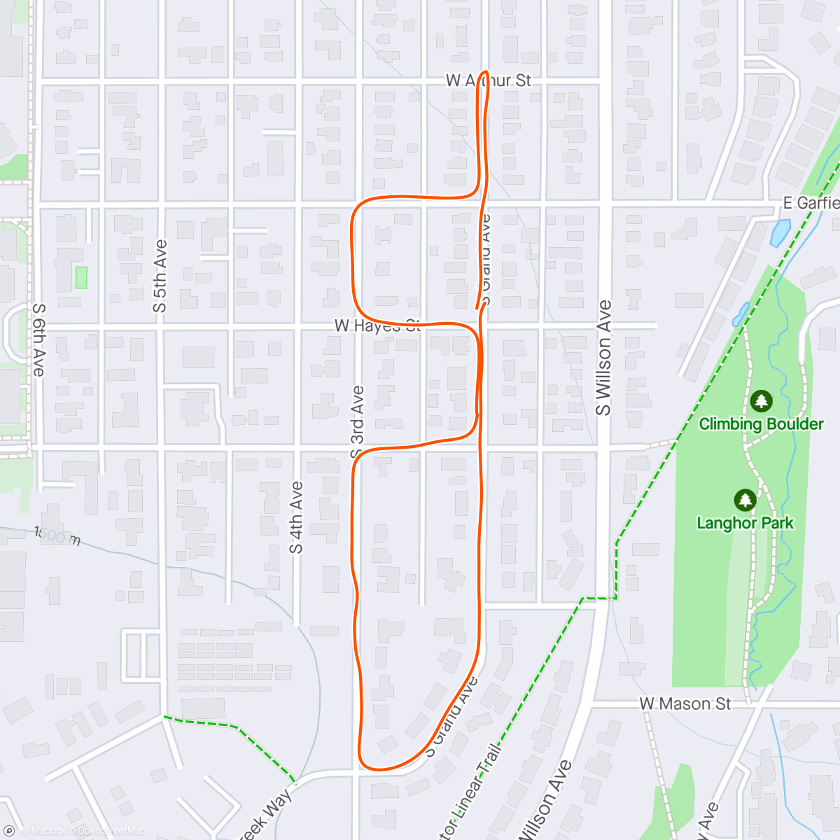 Map of the activity, 3lbs plus Chipotle Mile Club