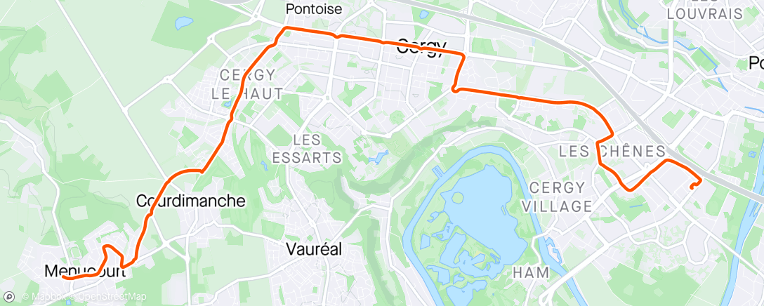 Map of the activity, Thursday Morning Cycle