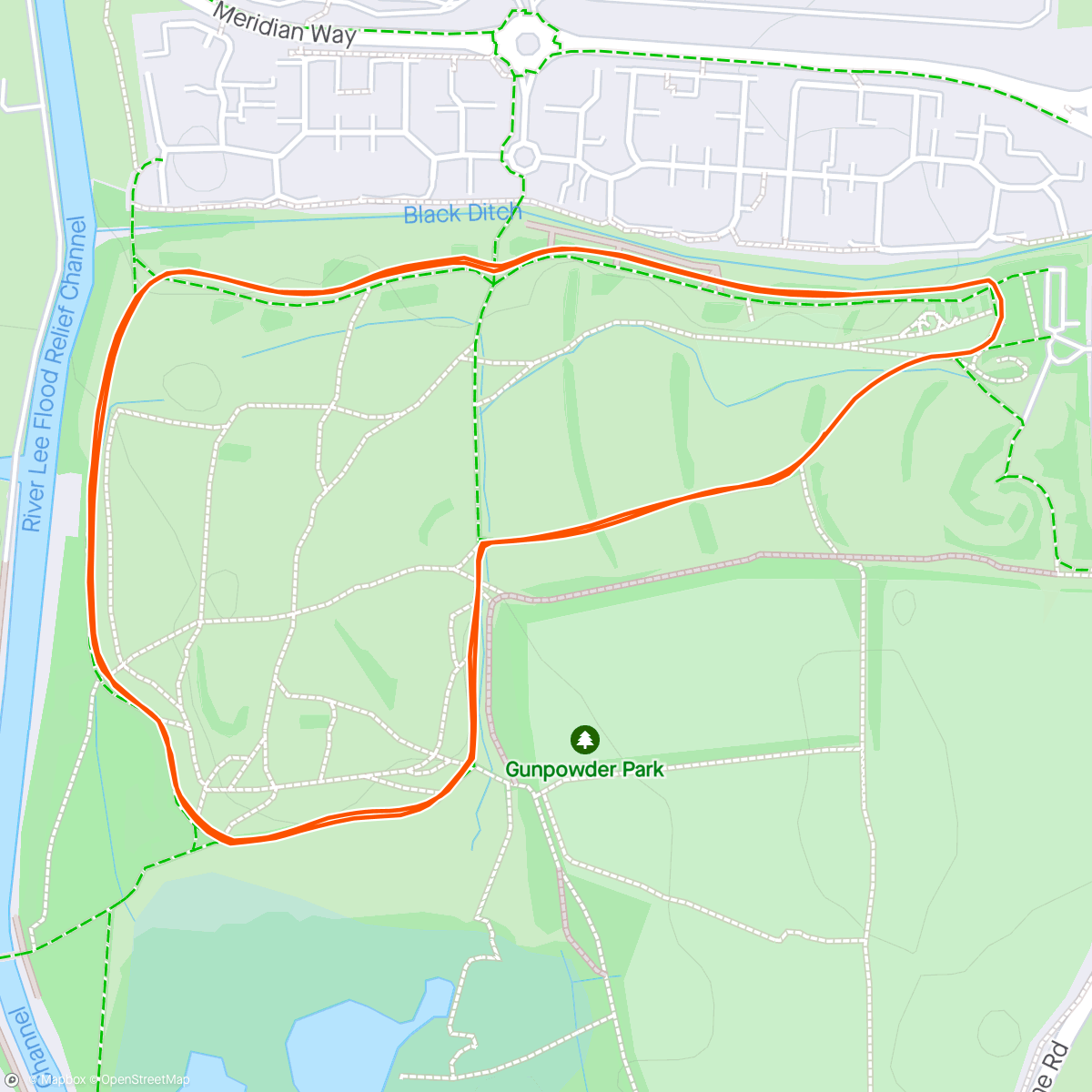 Map of the activity, Fartlekking