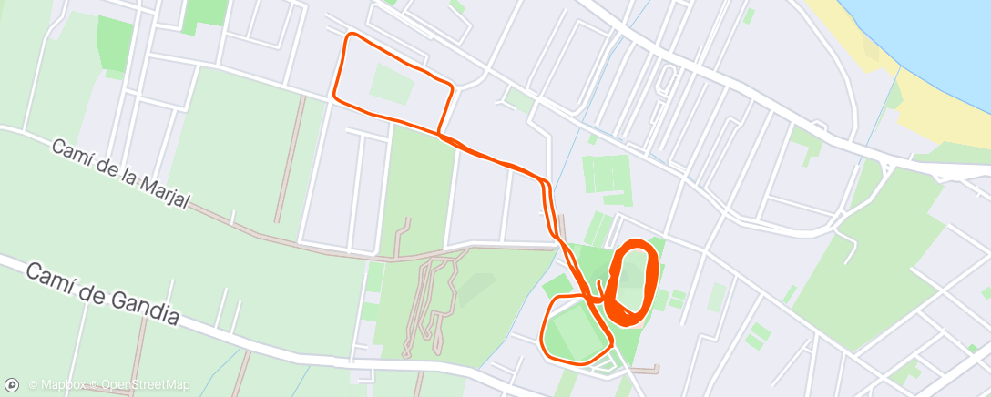 Map of the activity, Denia Track session 🌸