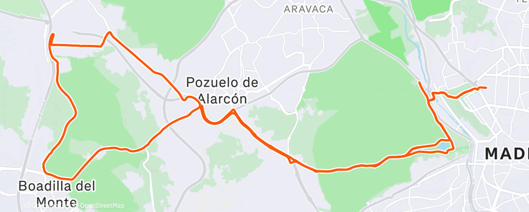 Map of the activity, Bicicleta por la tarde