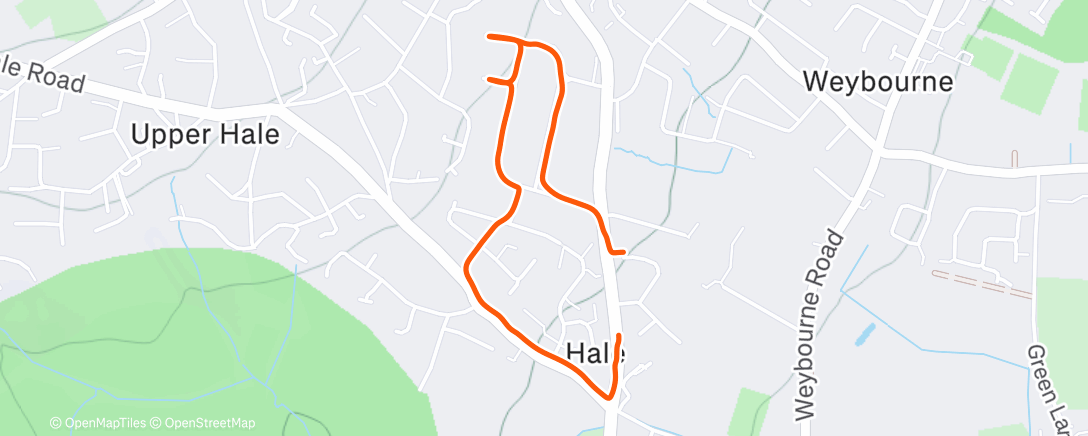 Map of the activity, Evening Walk