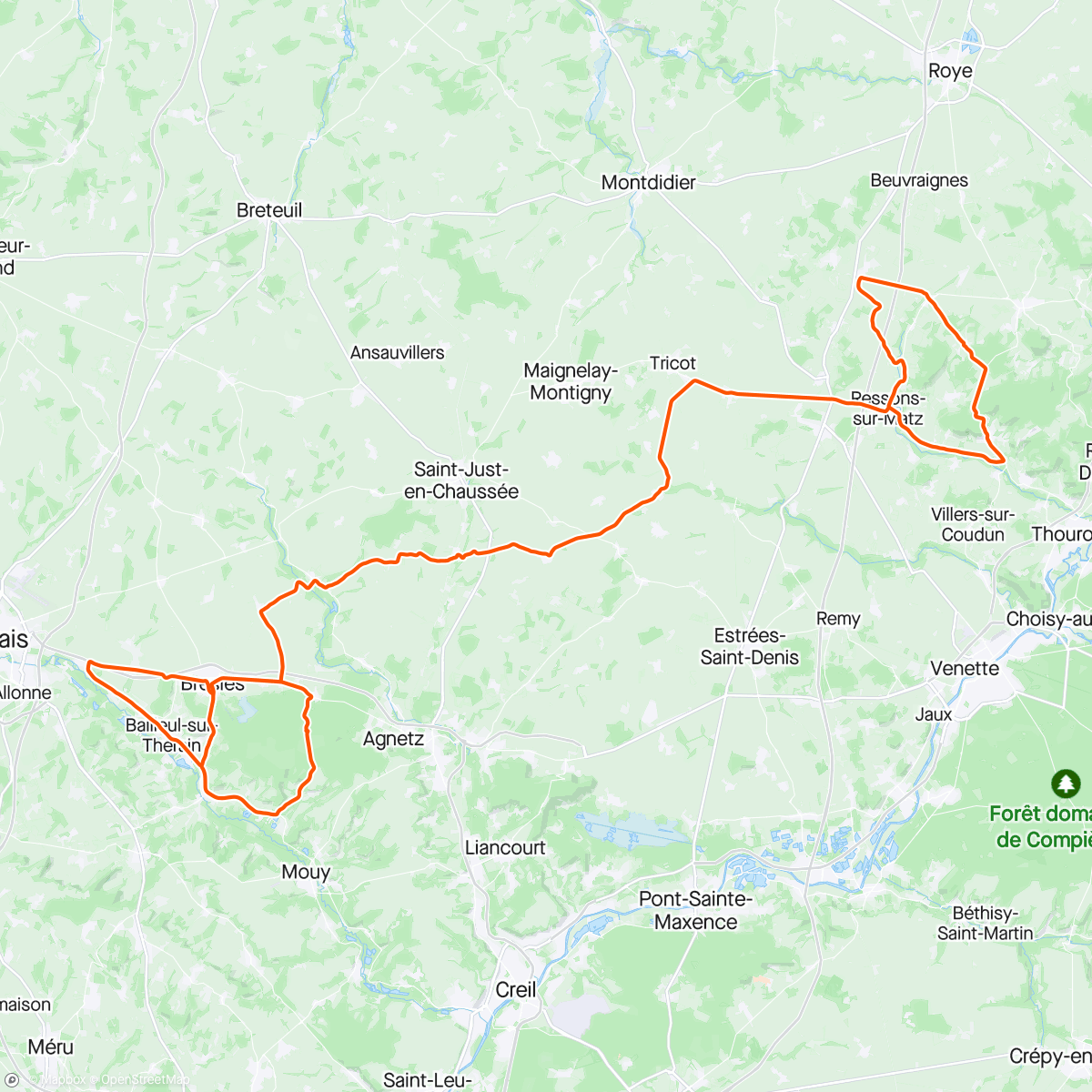 Map of the activity, Ronde L'Oise #3