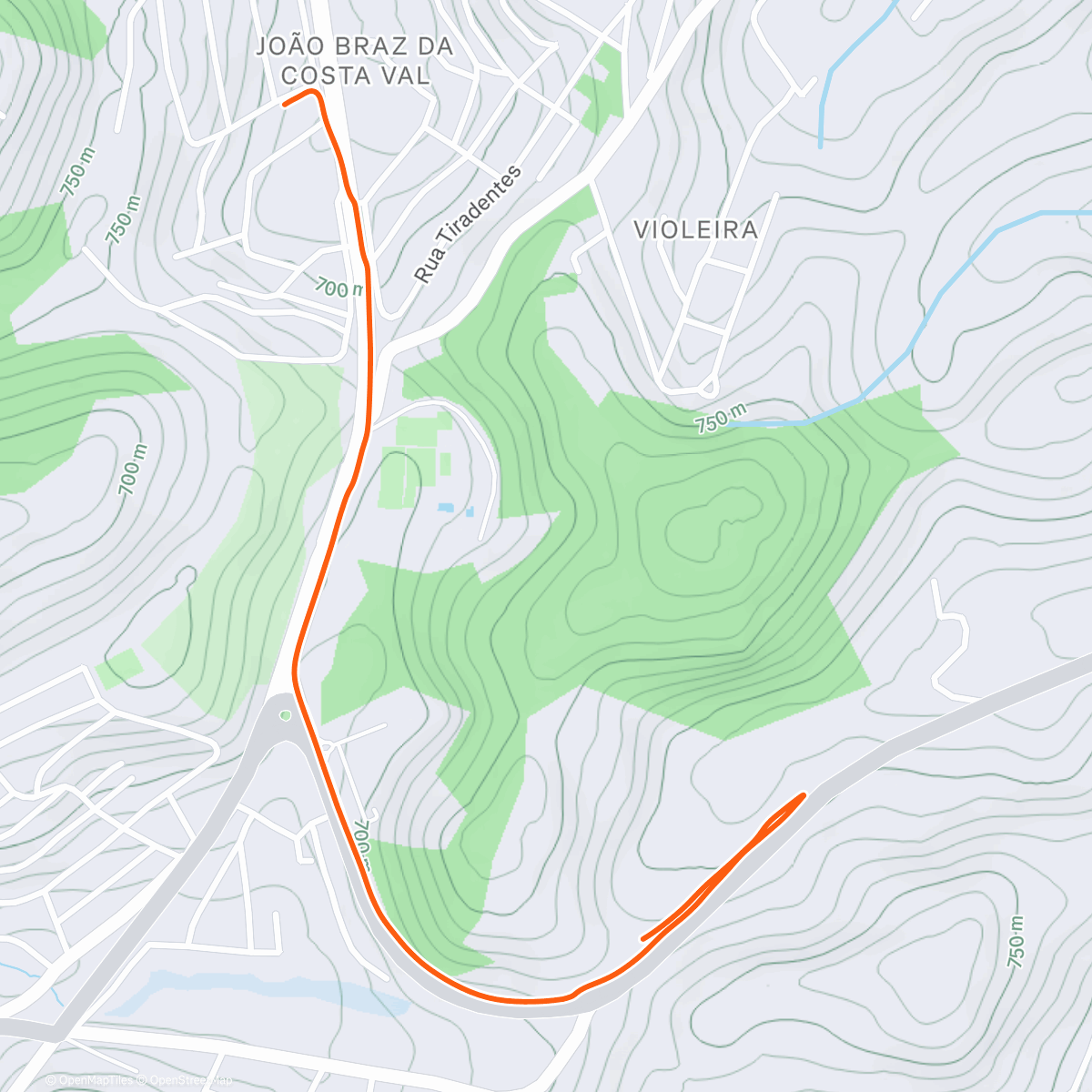 Map of the activity, Caminhada matinal