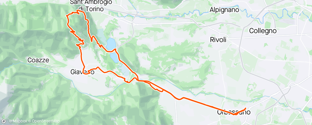 Map of the activity, Rivalta - mortera - sacra di san Michele - Braida - Giaveno - rivalta