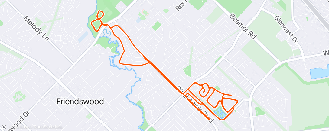 Map of the activity, Tuesday morning ride