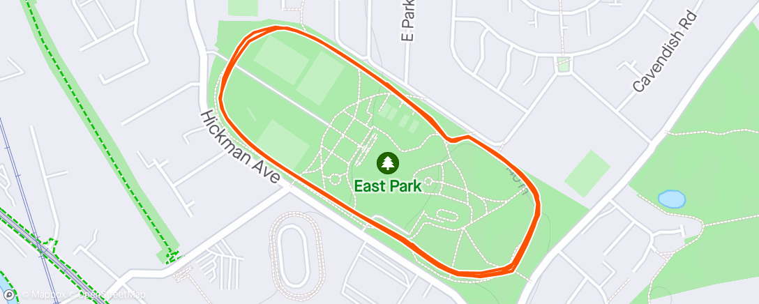 Map of the activity, East Park parkrun 🥇