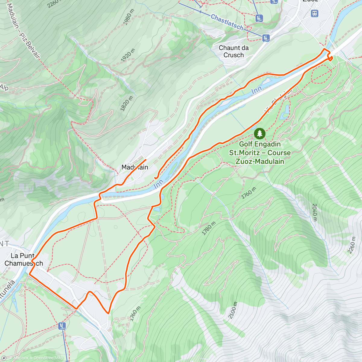 Mapa da atividade, Mittagslauf