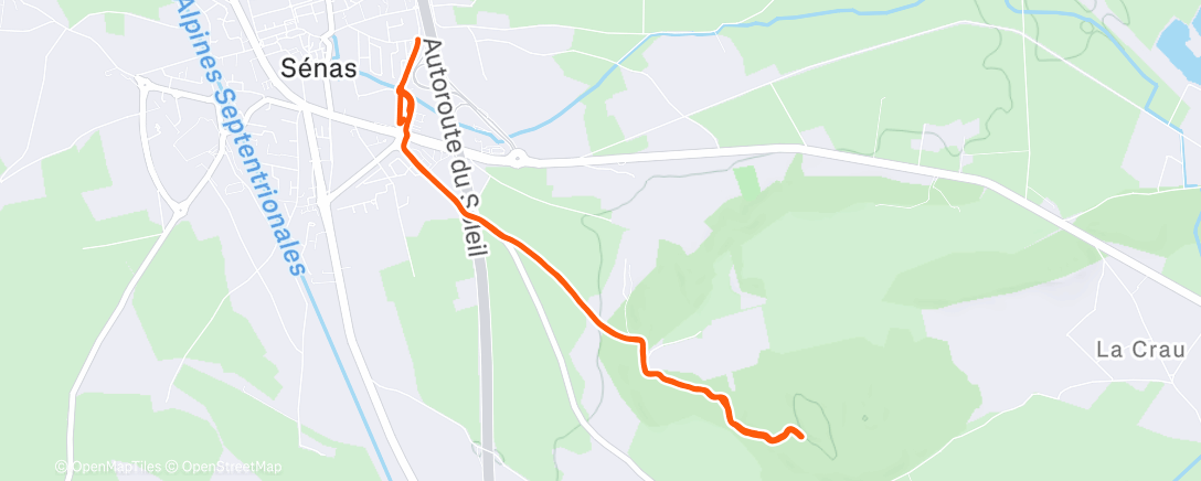 Map of the activity, Trail le matin