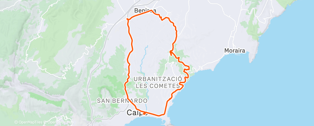 Map of the activity, Back on the bike