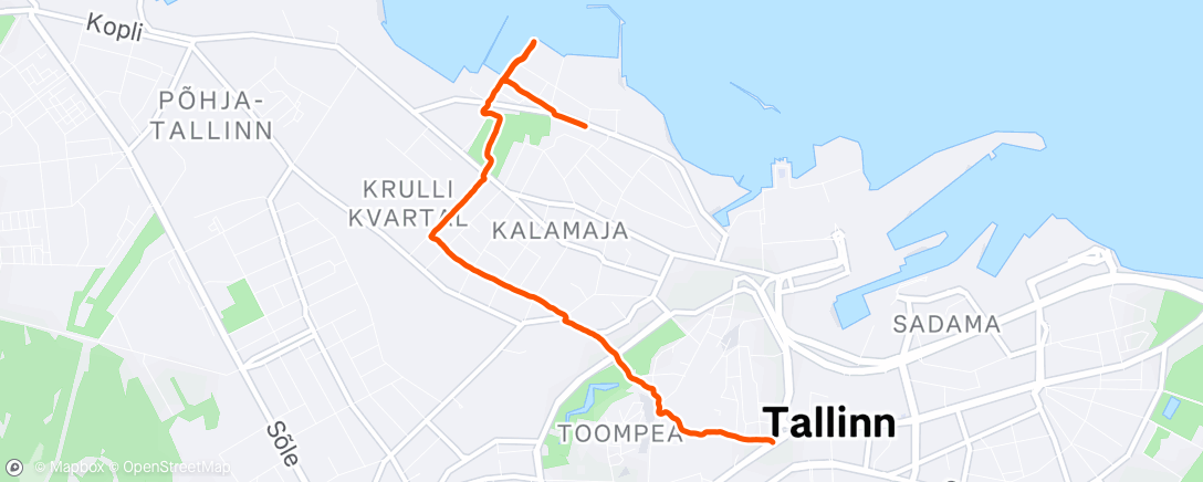 Map of the activity, Вечерняя прогулка