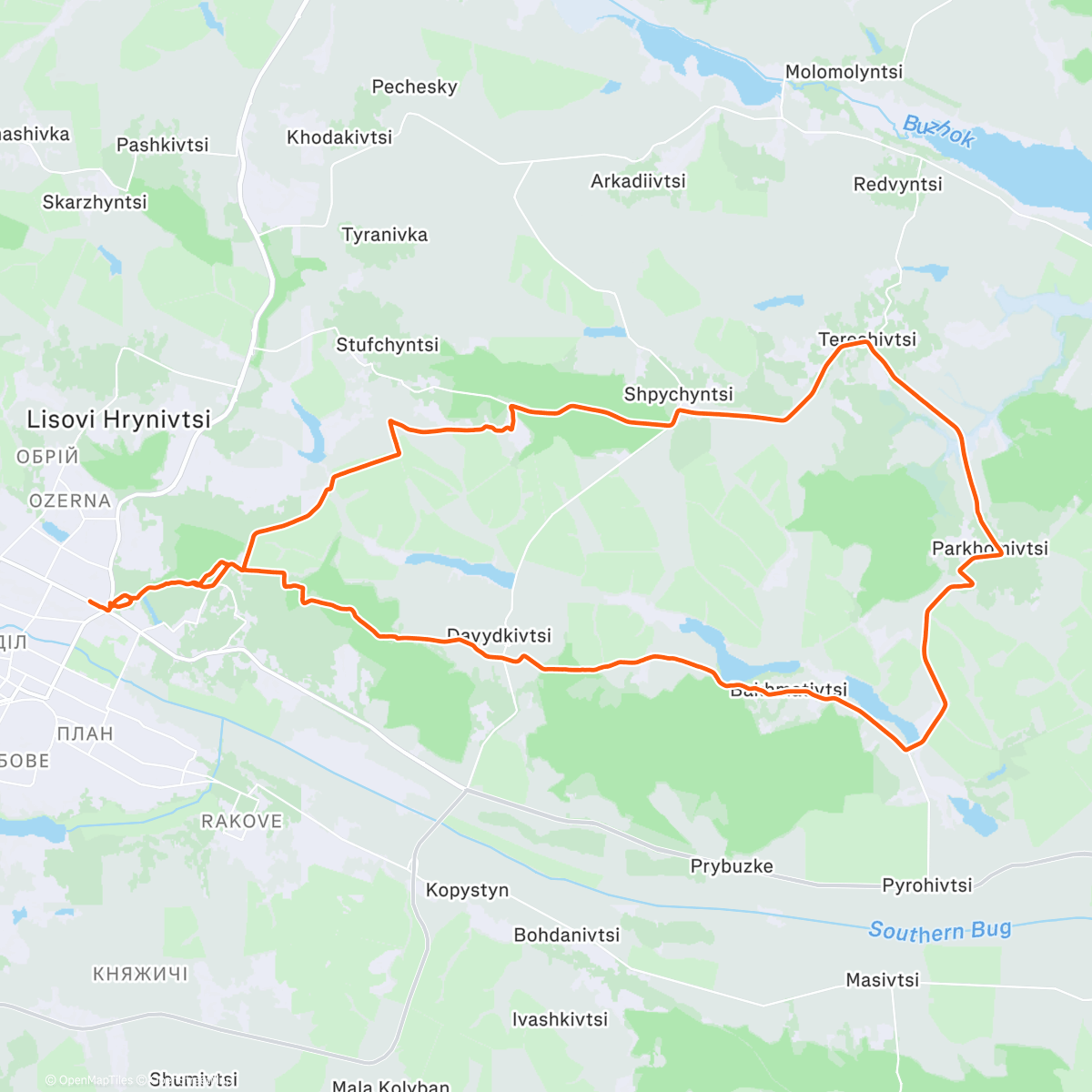 Карта физической активности (Morning Gravel Ride)