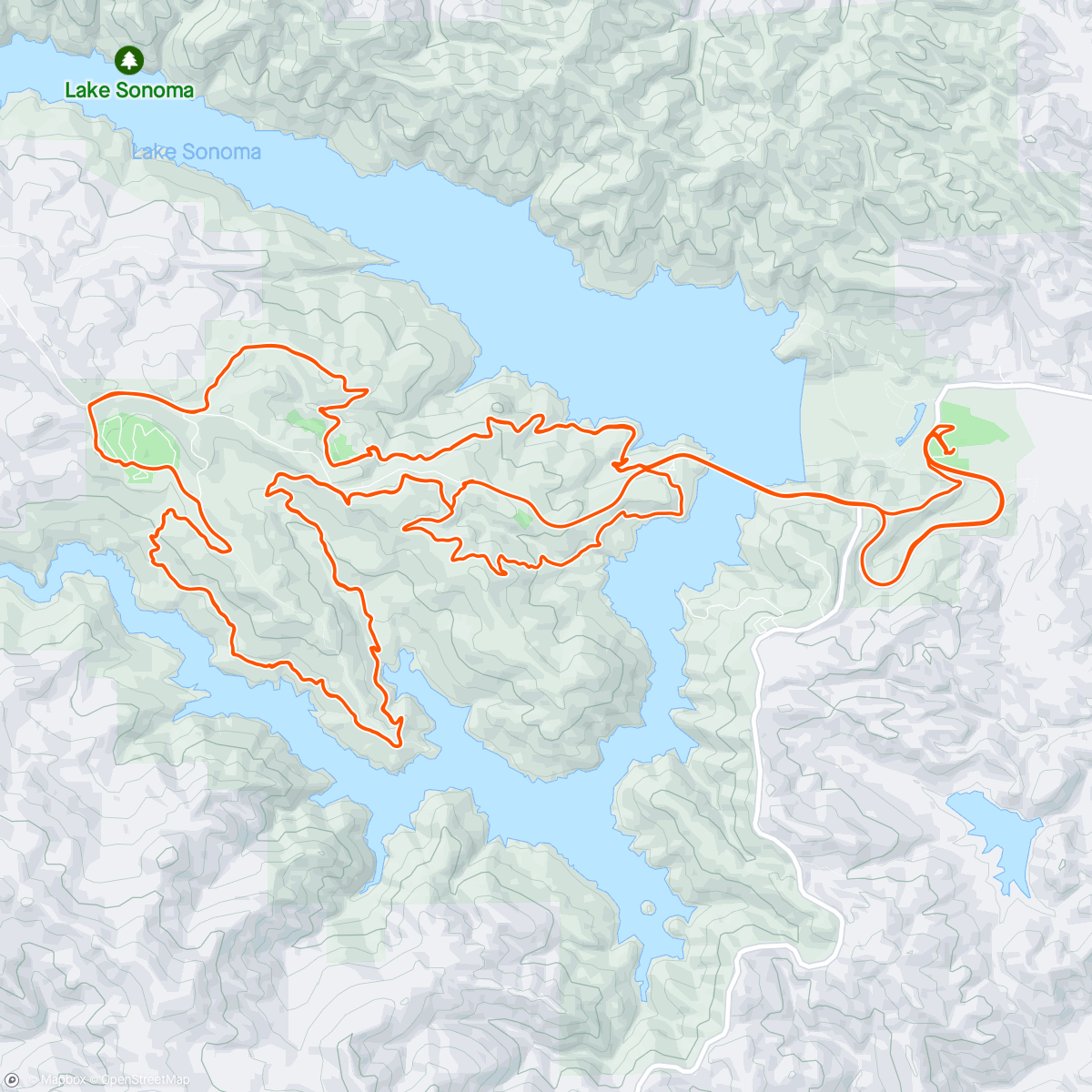 Mapa de la actividad (Lake Sonoma Hopper)