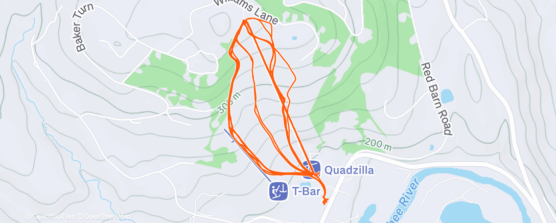 Map of the activity, 1st day on skis