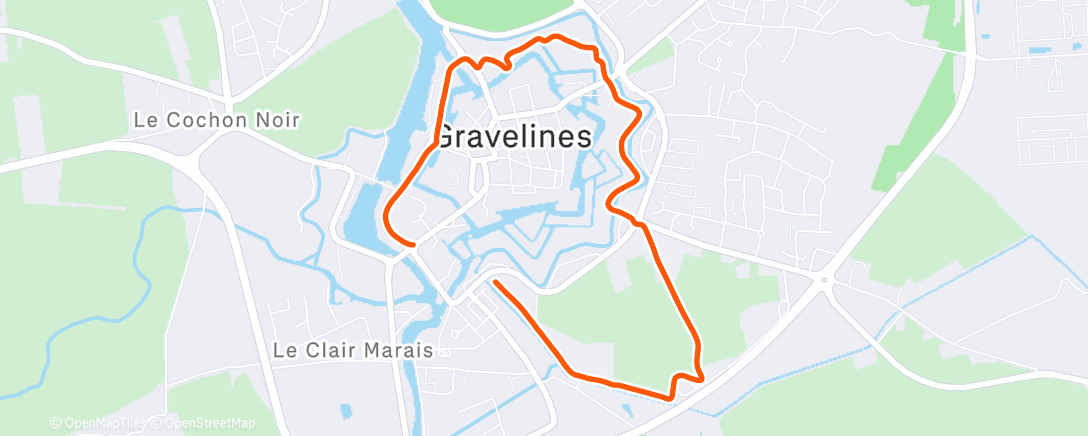 Map of the activity, Course à pied le matin