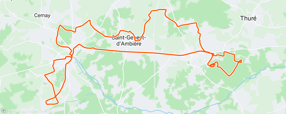 Map of the activity, Sortie vtt le matin