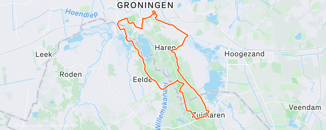 Map of the activity, #ChasingCapeEpic.com -66days - 4x 5 min Vo2max