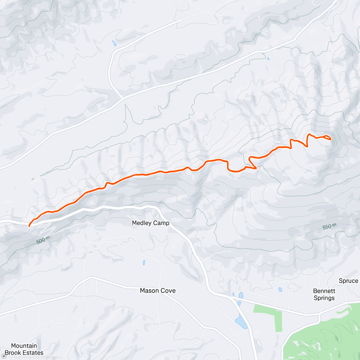 Map of the activity, Sweat on the chin at 5am